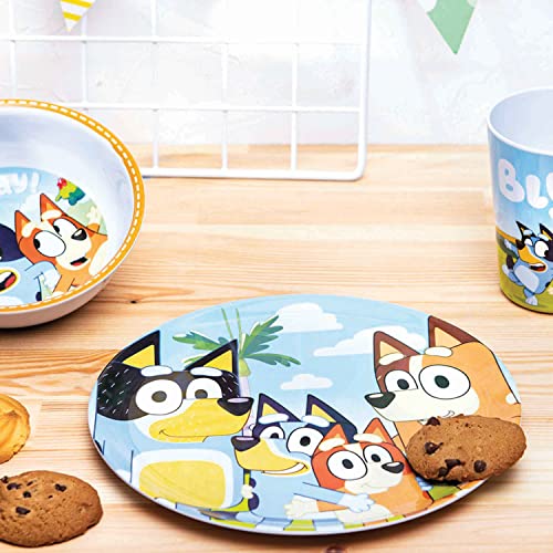 Zak Designs Bluey Kids Dinnerware Set Includes Plate, Bowl, Tumbler and