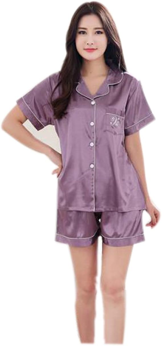 Smileレディース ルームウェア シルク 前開き 上下セット パジャマ 夏 半袖 夏 薄手 涼しい ルームウェア ２着セット パジャマ ルームウェアセット 通販 Amazon