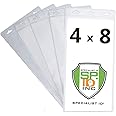 10 Pack - Extra Large 4 X 8 Badge Holders (Really Big) 4X8 Inch Big Credential Plastic ID Protector Sleeves for Sporting Events & Concert Tickets - 3 Lanyard Slots at Top to Work with Any Lanyard