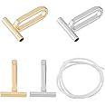 SUPERFINDINGS 4PCS 2 Colors Alloy Pin to Pendant Converter Brooch Converters with 1 Set 49.5cm Silicone Tube Hose for Changing Brooches Pins to Pendant