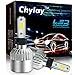 Chylay H3 LED Headlight Bulbs for Car Headlamp High Low Beam & Fog Light, 72W 8000LM 6500K White Aluminum Housing & Turbo Cooling -2 Yr Warranty