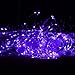 Aluvee Solar Rope String Light 33ft 100L 8 Modes Waterproof Outdoor LED Copper Wire Lights for Garden Decor Lamp Wedding Party Tree Xmas Halloween Holiday Decoration Lighting (Purple)