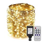 ER CHEN(TM) 165ft Led String Lights,500 Led Starry Lights on 50M Silver Coating Copper Wire String Lights + 12V DC Power Adapter(Warm White)
