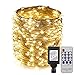ER CHEN 165ft Led String Lights,500 Led Starry Lights on 50M Silver Copper Wire String Lights Power Adapter + Remote Control(Warm White)