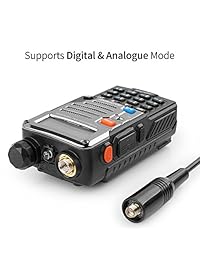 Radioddity x Baofeng RD 5R DMR Ham Radio de dos vías para aficionados, VHF   UHF Doble correa Ranura de tiempo dual Walkie Talkie 1024 canales Nivel I y II Compatible con MOTOTRBO, Cable de programación gratis