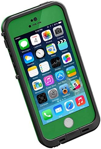 HESGI New Waterproof Dirtproof Snowproof Protection Case Cover for Apple Iphone 5S With Fingerprint Scanner Green