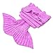 LAGHCAT Mermaid Tail Blanket with The Ruffles on Top Knit Crochet and Mermaid Blanket for Kids,Sleeping Blanket (56