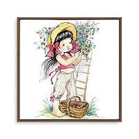 Framed Canvas Wall Art Cartoon Pattern Canvas Prints Home Artwork Decoration for Children's Room,Bedroom - 16x16 inches