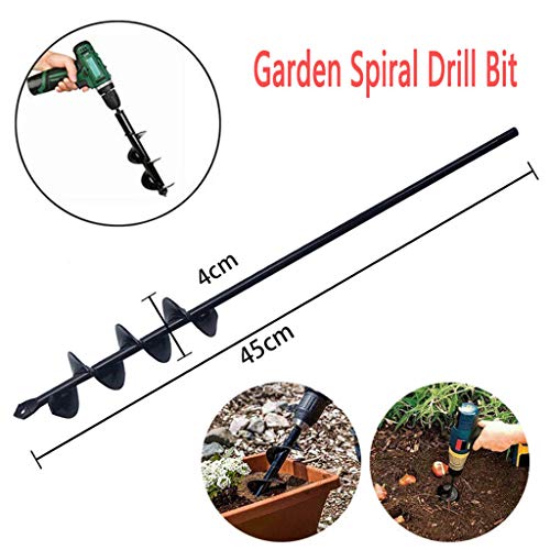 Eoeth New Planter Garden Auger Hole Digger Drill Bit Attachment 40450mm Container Planting & Grass Plug Auger for Tulips, Iris, Bulbs, Bedding Plants, and Seedlings.