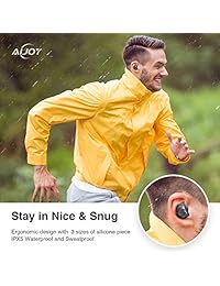 AiJoy True   Auriculares inalámbricos con Bluetooth 5.0 para audio de llamadas, tanto en orejas como en sonido ambiental, sonido estéreo 3D, micrófono integrado con funda de carga