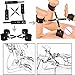 Bondage Restraints Kit 10Pcs BDSM Bed Restraints System with Handcuffs Footcuffs Whip Rope Blindfold Mask Mouth Gag Magic Wand Cross Strap Couples Toy Set for Sex Play (Black)