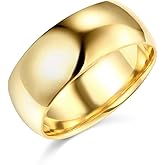 14k White or Yellow Gold 8mm Comfort FIT Plain Wedding Band