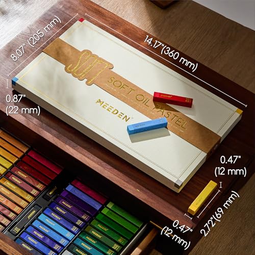MEEDEN Pasteles al óleo suaves para artistas: 48 colores con 2 pasteles al óleo cuadrados blancos y 2 negros adicionales para artistas, adultos, crayones de pastel al óleo profesionales para mezclar