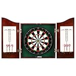 Hathaway Centerpoint Solid Wood Dartboard and Cabinet Set, Dark Cherry Finish