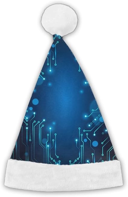 blue christmas santa hats