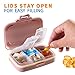 MOST ORIGINAL DESIGNM Small Weekly Pill Case Cute Travel Vitamin Deep Oil Organizer Box for Women Safe Plastic Material 6 Compartment 3 Open Tab Pink （Pink）