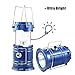 Solar LED Camping Lantern, Rechargeable Camping Lamp with Foldaway Handle, Ultra Bright Collapsible Outdoor Flashlight for Backpacking, Hiking, Fishing and Emergencies (Blue)