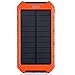 GRDE 10000mAh Dual USB Solar Power Bank Bundle with Mini LED lamps, Micro USB Charging Cable and Manual - Orange
