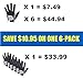 FINGER TEN New Mens RainGrip Hot Wet Weather Comfort Extra Value Left Hand LH and Right Hand RH Durable Golf Gloves Value 6 Pack