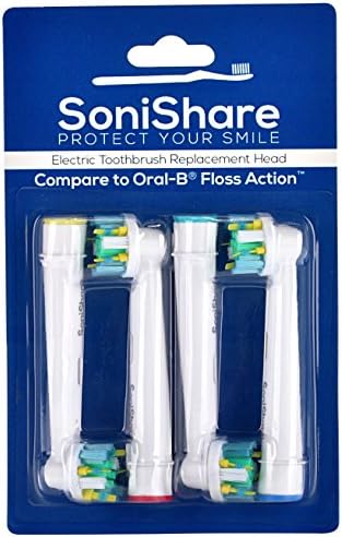 Generic Floss Action Replacement Toothbrush Heads for Oral B Toothbrushes, 4 Pack