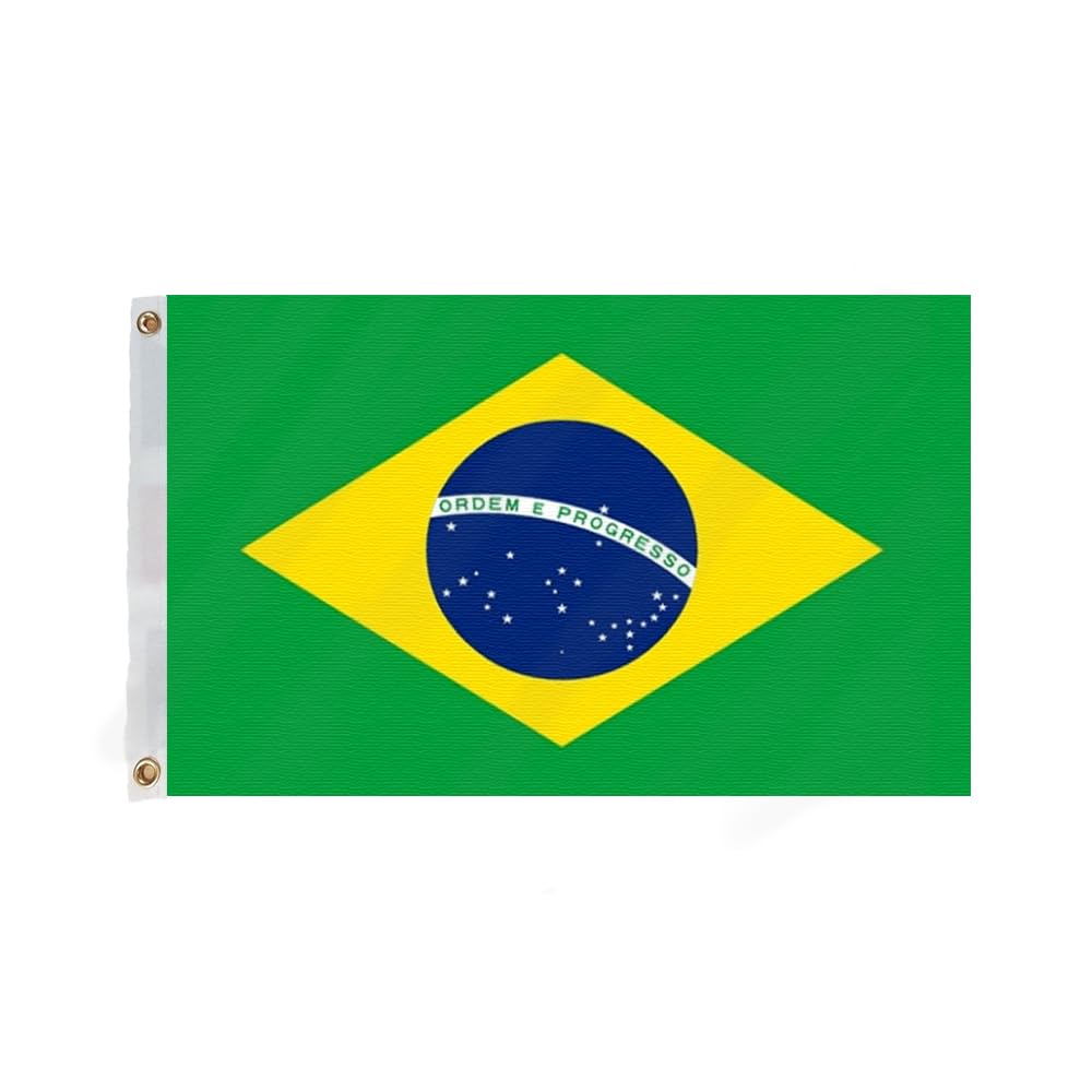 Flagmax Brazil Flag - Durable 5ft x 3ft (150cm x 90cm) Brazilian Flag with Eyelets - Premium Quality Flag of Brazil for Indoor and Outdoor Use and celebrate the country of Brazil