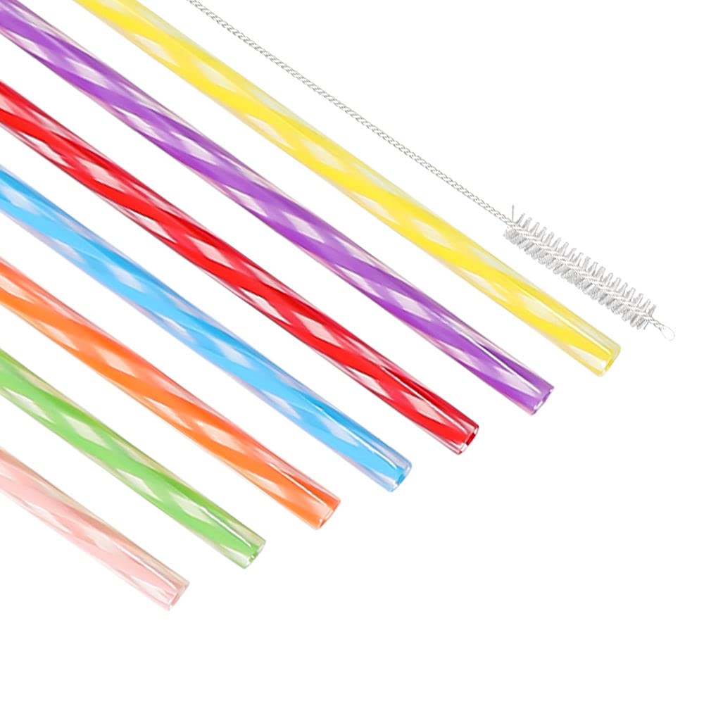 Honest ECO Reusable Stirrer Straws, Straw Cleaner Brush, Short Assorted color Plastic Straws fit for Milk & Juice & Coffee & Smoothies & Cocktail & Kids Straws Kit (24Count-7.5in) - Image 2