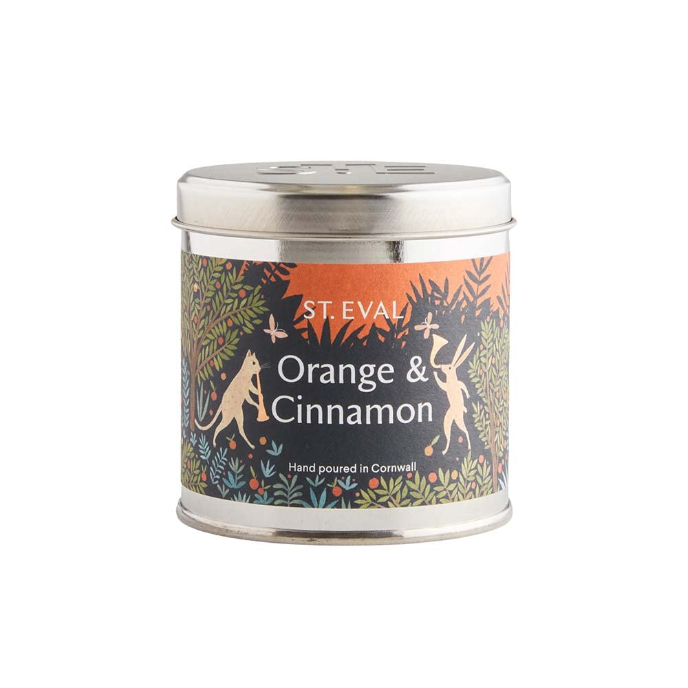 St Eval Christmas Orange & Cinnamon Scented Tin Candle - Wax - Home Decor & Office Fragrance - Gift