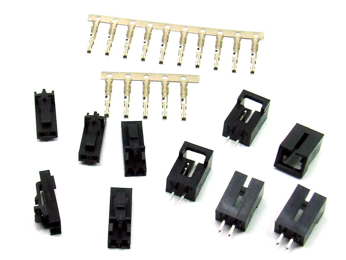POPESQ® - Kit Connector male + female with crimps 2.54mm 2 pins Straight DUK254#A2005