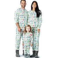 HonestBaby Family Matching Holiday Pajamas Organic Cotton for Men, Women, Kids, Toddlers, Baby Boys, Girls, Unisex Pets , Feelin' Pine, X-Small/Small