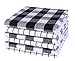 Plaid Woven Kitchen Towel 18x28 inch Black/White,100% Cotton, Quick Dry, Tea Towel, Bar Towel, Highly Absorbent,Cleaning Towels, Kitchen Tea Towels, Pure Cotton, Absorbent Dish Cloth Set of 6