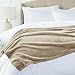Amazon Basics Velvet Plush Throw Blanket, 50 x 60 inches, Sand