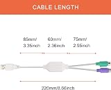 Xiatiaosann PS2 to USB A Adapter Cable for Keyboard Mouse 2 PCS PS/2 Male USB view 6