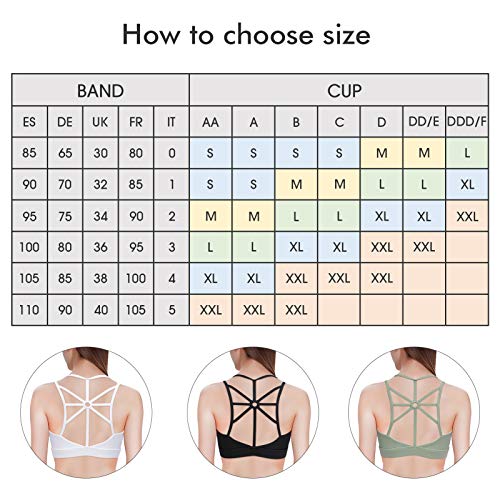 HBselect Sportbeha voor dames, bustier, gevoerde sportkleding, buikvrije sporttop met riemdesign aan de achterkant en… - Image 6