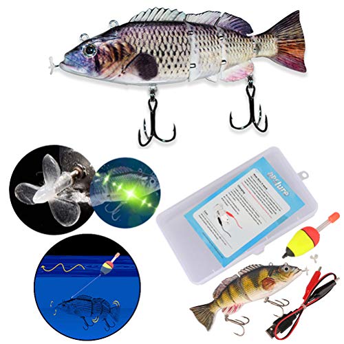 BSTEle Elektrischer Angelköder, Elektrisch Wobbler Kunstköder USB Aufladen 3D Bionischer Köder Kurbelköder für die…