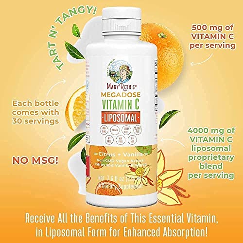 Vitamin C & Zinc Immunity Liposomal Bundle by MaryRuth's Megadose Vitamin C Liposomal 500mg, 7