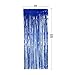 BTSD-home Blue Foil Fringe Curtain, Metallic Photo Booth Backdrop Tinsel Door Curtains for Wedding Birthday Bridal Shower Baby Shower Bachelorette Christmas Party Decorations(4 Pack, 8ft x 3ft)