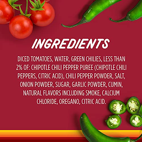 RO-TEL CHIPOTLE DICED TOMATOES WITH GREEN CHILIES AND CHIPOTLE PEPPERS, KETO FRIENDLY, 10 OZ