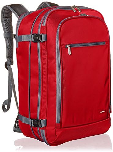 AmazonBasics Carry-On Travel Backpack - Red 1 AmazonBasics Carry-On Travel Backpack - Red