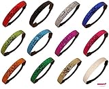 12 Glitter Headbands All COLORS by Kenz Laurenz - Elastic Stretch Sparkly Fashion Headband for Teens Girls Women Softball Pack Volleyball Basketball Sports Teams Soccer Set Hair Accessories Store