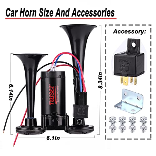 12V Truck Train Air Horn,150DB Super Loud Car Horns Kit with Compressor