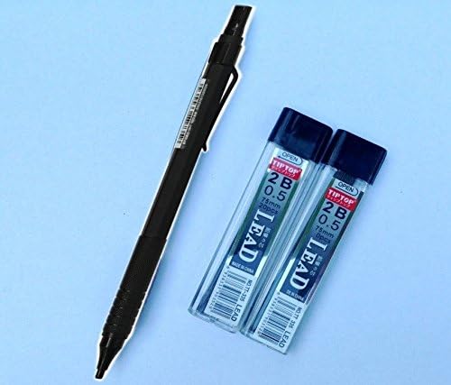 Silver OR Black, 0.5mm Lead Holder Mechanical Pencil &amp; 2 tubes 0.5mmPencil Lead Refill, Writing, Art Stationary