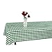 Berrnour Home Vinyl Green Checkered Design Indoor/Outdoor Tablecloth with Non-Woven Backing -