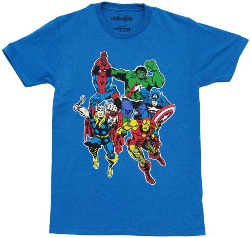Marvel Comics Superheros Mighty Fine Adult Superhero T-Shirt Tee
