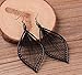 Elogoog Women's Girls Elegant Jewellery Bohemia Ethnic Ellipse Dangle Stud Earrings Eardrop (Black)