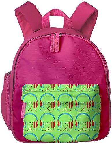 Hanging Headphones Student Floral Print School Backpacks Pocket School Bookbag