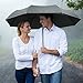 Plemo Rain Umbrella Windproof Auto Open and Close Compact Folding Umbrella for Business and Travel with Anti-Slip Grip, Classic Pinstripe Print