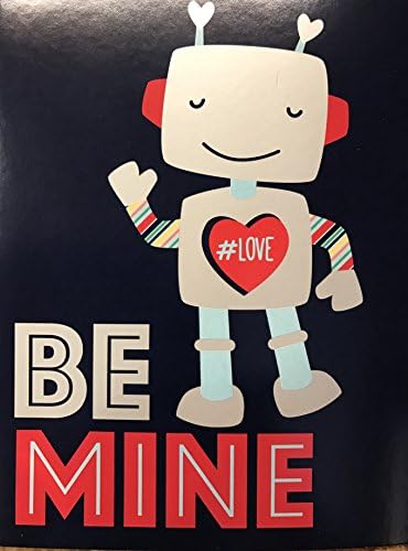 Robot "Be Mine" Valentine's Day Blank Note Cards (16 Count)