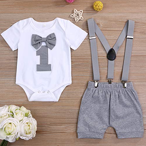 GRNSHTS Baby Boy Funny First Birthday Clothes Infant Boy Bow Tie