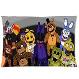 ARTSWOW 50% Polyester?50% Cotton Five Nights at Freddy Pillowcase with Zipper Rectangle Pillow Case Cover Standard Size Two Sides 20X26