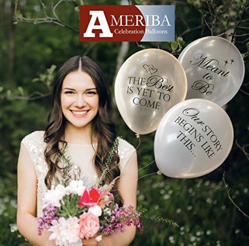 30 PC Celebration of Just Married Balloons, Love Balloons for Valentine's Day, Bridal Shower, Engagement Party, Proposal, and Bachelorette Party (Balloon Variety Pack)